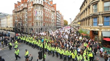 marchers in London on November 9