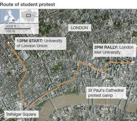 Map of march route