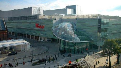 The Westfield London shopping centre at Shepherd's Bush