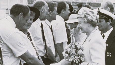 Queen shaking hands in Ramsgate