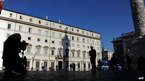 Italian prime minister's office, Rome (10 Nov 2011)