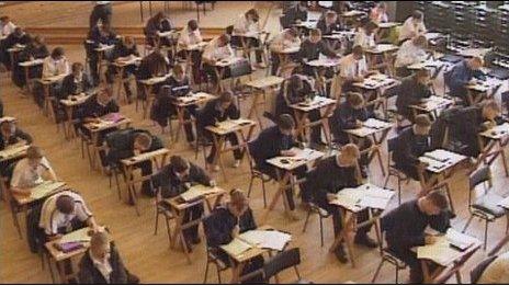 pupils taking exams