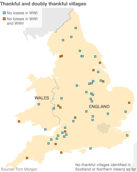 Map of Thankful villages