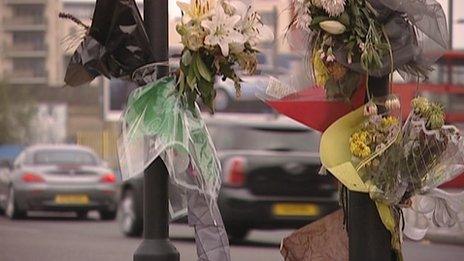 Flowers where cyclist died