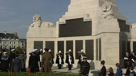 Remembrance service on Plymouth Hoe