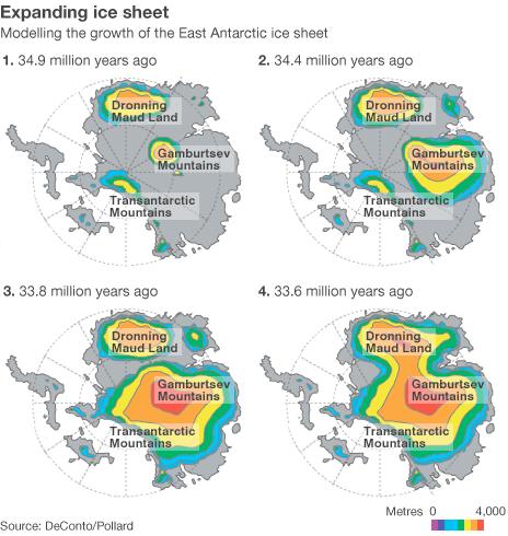 Expanding ice sheet