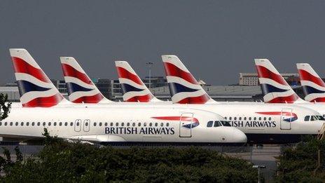 British Airways planes at Heathrow Airport