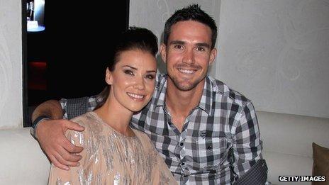 Kevin Pietersen with wife Jessica