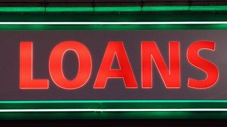 Neon sign saying "loans"