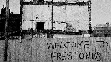 Historical photo of Frestonia squat area