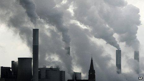 Chimneys at coal power plant