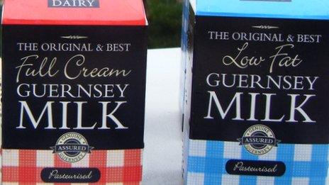 Cartons of Guernsey milk