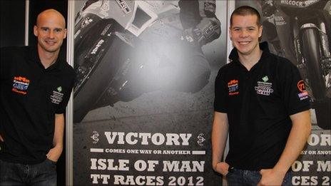 KMR Kawasaki boss Ryan Farquhar with Ballymena rider Jamie Hamilton