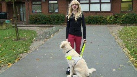 Press Packer Hannah with her guide dog