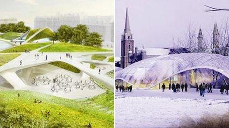 Designs one and two for Aberdeen's Union Terrace Gardens