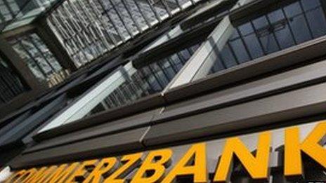 Commerzbank logo outside HQ