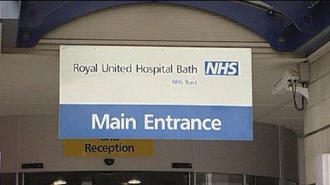 Royal United Hospital sign