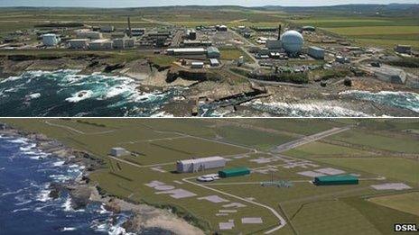 Dounreay today and artist's impression of future state