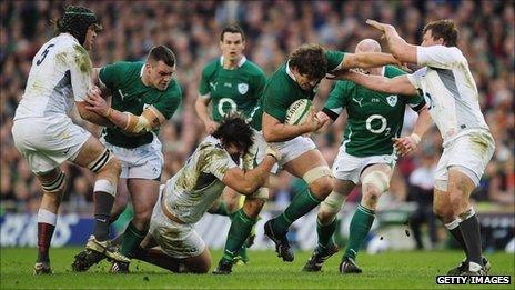 Ireland against England in 2011 Six Nations