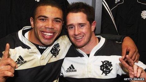 Bryan Habana and Shane Williams as Barbarians