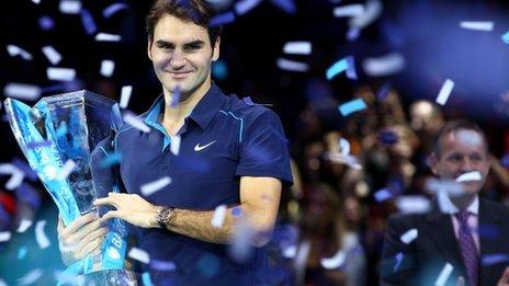 Roger Federer after winning the ATP World Tour Finals