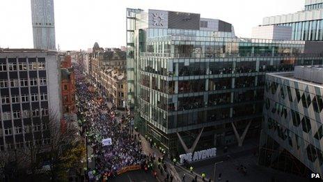 Marchers in Manchester