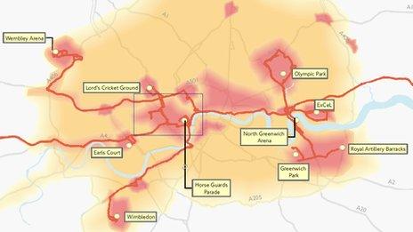 TfL heatmap for 2012