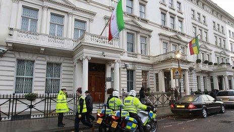 Iranian embassy in London. 30 Nov 2011