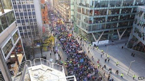 Protesters in Manchester