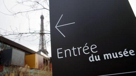The entrance to the Musee du Quai Branly museum in Paris