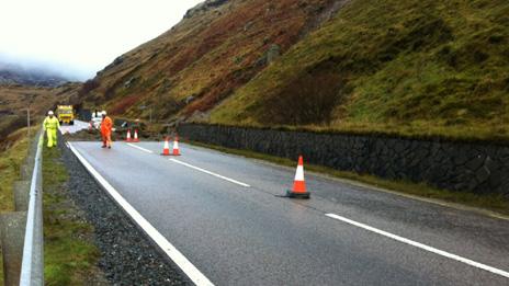 landslip on A83 at Rest and Be Thankful (Pic Pete Cole)