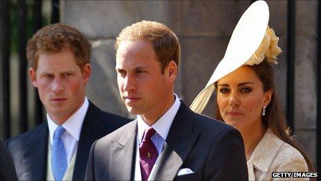 Prince Harry and the Duke and Duchess of Cambridge