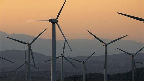 Wind turbines used to generate energy