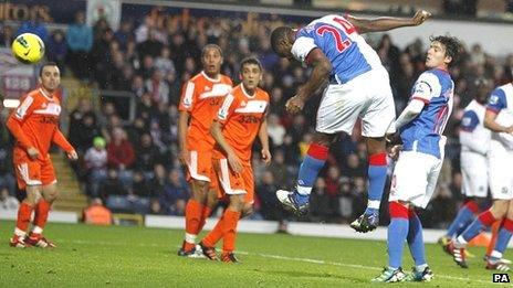 Yakubu heads in his and Blackburn's second goal