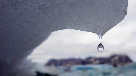 Ice melts in Greenland