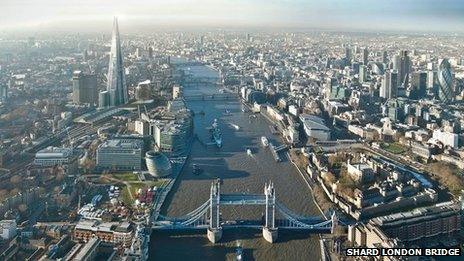 Artists' impression of completed Shard building