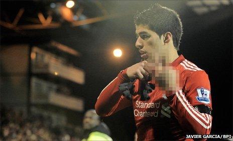 Liverpool striker Luis Suarez at Fulham on Monday