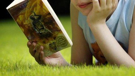 A girl reading a book