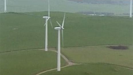 Wind turbines in mid Wales