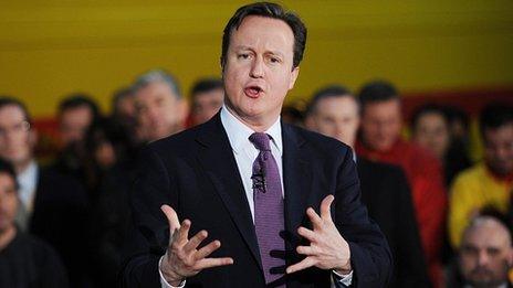 David Cameron at a question and answer session in west London