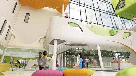 Artist impression of inside the second phase of the Children's Hospital for Wales