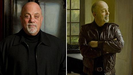 Billy Joel and portrait (right)