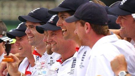 England celebrate victory in Ashes