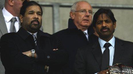 Blackburn Rovers owners Balaji Rao (left) and Venkatesh Rao (right), directors of Venky's