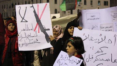 Protest against weapons in Tripoli