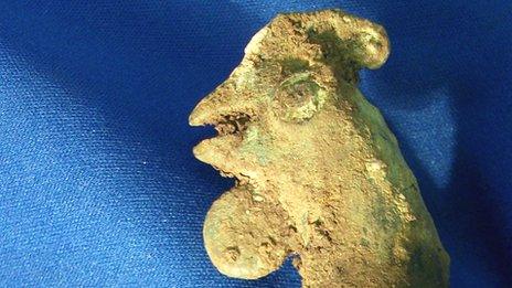 Enamelled cockerel found by Cotswold Archaeology