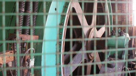 Inside Bersham Colliery engine room