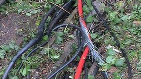 Cable cut by thieves