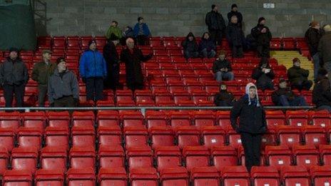 Supporters inside McDiarmid Park