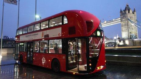 News bus on display in London